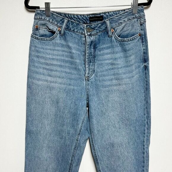 Revolve House of Harlow 1960 High Rise Straight Split Hem Denim Jeans Sz 29 - Picture 4 of 7